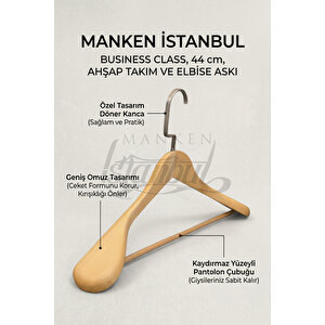 5 Adet Yüksek Kalite 44 Cm Ahşap Askı Ceket Askısı Takım Elbise Askısı Ahşap Elbise Askısı