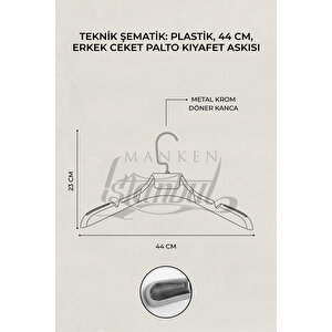 3 Adet  Gümüş Plastik Ceket Askısı Kıyafet Askısı Takım Elbise Askısı