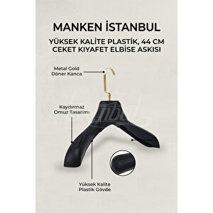 3 Adet  Gold Kancalı Plastik Ceket Askısı Kıyafet Askısı Takım Elbise Askısı