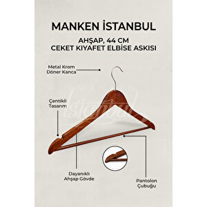 3 Adet A Kalite Ahşap Ceket Askısı Gömlek Askısı Tişört Askısı Ahşap Askı Elbise Askısı