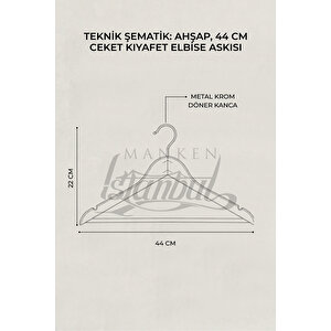 3 Adet A Kalite Ahşap Ceket Askısı Gömlek Askısı Tişört Askısı Ahşap Askı Elbise Askısı