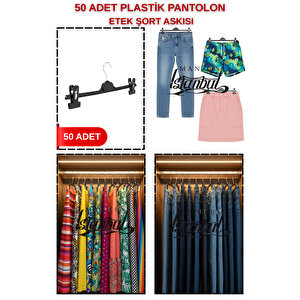50 Adet Ekonomik Pantolon Askısı - Şort Askısı - Etek Askısı - Elbise Askısı –yüksek Dayanıklılık