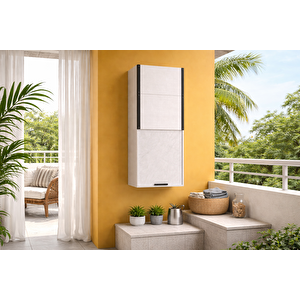 Kombi Dolabı Sürgülü Kapak Balkon İç Mekan Mutfak Için Dayanıklı Dolap 58 X 104 X 40 Cm