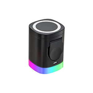 Bagajon 3'ü 1 Arada Magsafe Kablosuz Şarj Standı 15w Rgb Işıklı Telefon, Apple Watch Ve Kulaklık Şarj İstasyonu