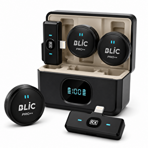 Bwc-05 Kablosuz İkili Yaka Mikrofonu Lightning Girişli Dijital Ekranlı 2.4g Canlı Yayın Ve Video Kayıt Mikrofonu
