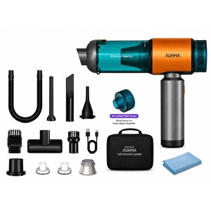 Auhma Ahv-27 22.000pa Kablosuz Araç İçi El Süpürgesi 220w Güçlü Motor 9.000mah Şarjlı Hava Üfleyici Araç & Ev Temizlik Süpürgesi