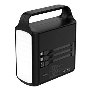 Pw-155 100.000mah Taşınabilir Enerji İstasyonu Powerbank 22.5w Hızlı Şarj Dahili Lightning Type-c Kablolu 4 Usb Dijital Ekranlı Led Kamp Feneri