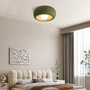 Beton Dokulu Yeşil Plafonyer Avize E27 Duylu Tavana Sıfır Modern Tavan Lambası Yeşil