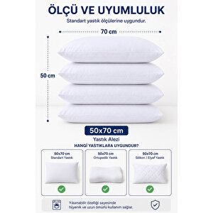 Sıvı Geçirmez Yastık Alezi 4'lü 50x70 Cm Pamuklu Fermuarlı Puresleep