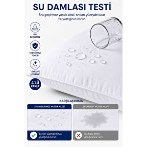 Sıvı Geçirmez Yastık Alezi 4'lü 50x70 Cm Pamuklu Fermuarlı Puresleep