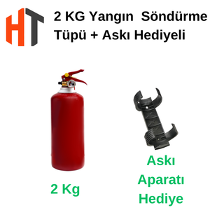 2 Kg Kuru Kimyevi Tozlu Yangın Söndürme Tüpü –askı Aparatı Hediyeli