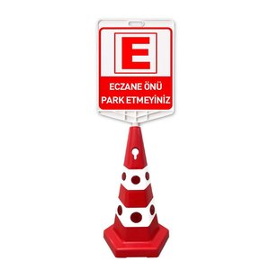 Eczane Önü Park Yapılmaz Çift Taraf Baskı + Kedi Gözlü Ağırlıklı Trafik Koni Trafik Dubası
