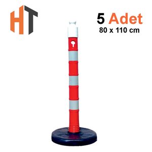 Dubalı Uyarı Dikmesi 80 X 1100 Mm Reflektifli 5'li Set