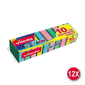 12 Paket 10 Lu Rainbow Bulaşık Süngeri