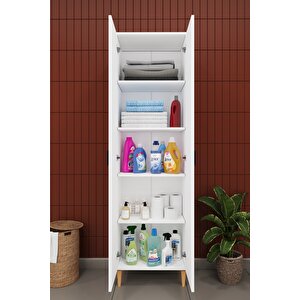 Modern 2 Kapaklı Çok Amaçlı Mutfak Banyo Dolabı %100 Mdf Erzak Kiler Dolabı Fd03 Beyaz