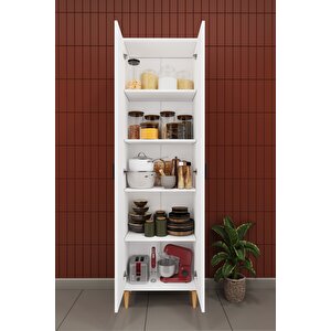 Modern 2 Kapaklı Çok Amaçlı Mutfak Banyo Dolabı %100 Mdf Erzak Kiler Dolabı Fd03 Beyaz