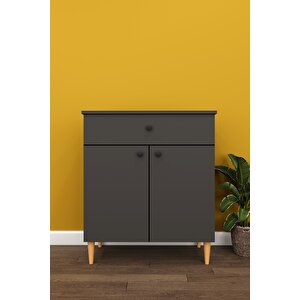 Modern Çekmeceli Çok Amaçlı Mutfak Banyo Dolabı %100 Mdf Erzak Kiler Dolabı Fd01 Antrasit