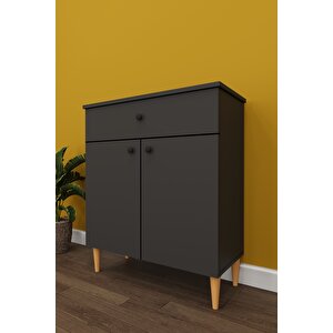 Modern Çekmeceli Çok Amaçlı Mutfak Banyo Dolabı %100 Mdf Erzak Kiler Dolabı Fd01 Antrasit