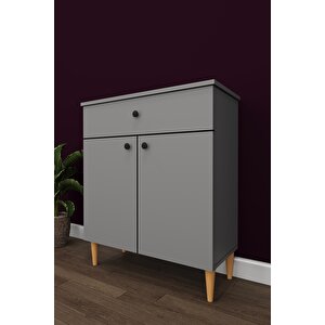 Modern Çekmeceli Çok Amaçlı Mutfak Banyo Dolabı %100 Mdf Erzak Kiler Dolabı Fd01 Kül Gri