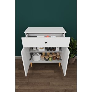 Modern Çekmeceli Çok Amaçlı Mutfak Banyo Dolabı %100 Mdf Erzak Kiler Dolabı Fd01 Beyaz