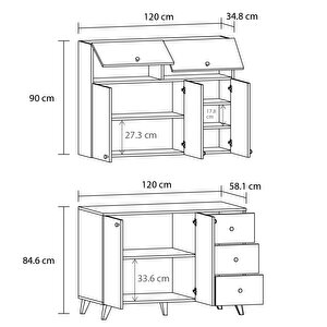 Öykü 120 Cm 18mm Mdf Tezgahlı Mutfak Dolabı Hazır Mutfak Ünitesi