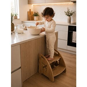 % 100 Mdf Montessori Çocuk Banyo Mutfak Lavabo Merdiven Çok Amaçlı Tabure