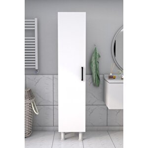 5 Raflı Banyo Boy Dolabı Beyaz Beyaz