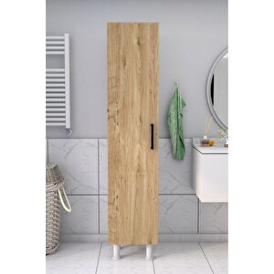 5 Raflı Banyo Boy Dolabı Beyaz Çam Çağla