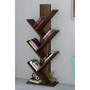 Tree Dekoratif Kitaplık Ceviz Ceviz