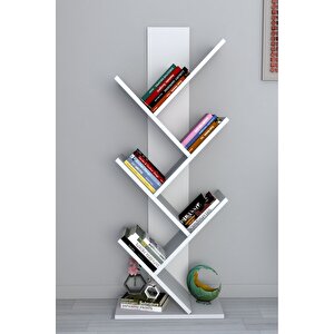 Tree Dekoratif Kitaplık Beyaz Beyaz 05