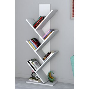 Tree Dekoratif Kitaplık Beyaz Beyaz 05