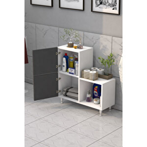 2 Kapaklı L Çok Amaçlı Banyo Dolabı Antrasit Antrasit