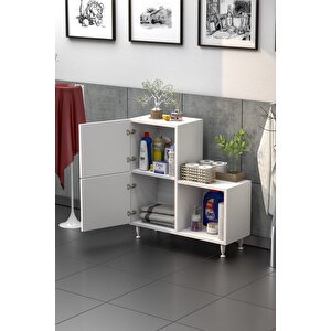 2 Kapaklı L Çok Amaçlı Banyo Dolabı Beyaz Beyaz 05