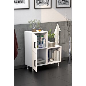 2 Kapaklı L Çok Amaçlı Banyo Dolabı Beyaz Beyaz 05