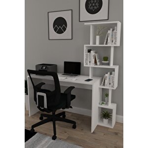 Pratik Kitaplıklı Çalışma Masası Beyaz 120x50 Beyaz