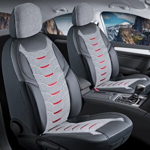 Toyota Avensis 97-2000 Lüx Deri Detaylı Keten Oto Koltuk Kılıfı Ön Arka Takım Erciyes Serisi Füme Füme