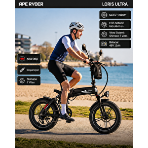 Ape Ryder Lori̇s Ultra Elektri̇kli̇ Bi̇si̇klet Si̇yah - 1500w