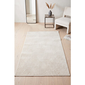 Bohem Krem Emboss Premium Seri Kaymaz Taban Jel Taban Halı Yolluk Antre Hol Salon Mutfak Halısı 150x230 cm