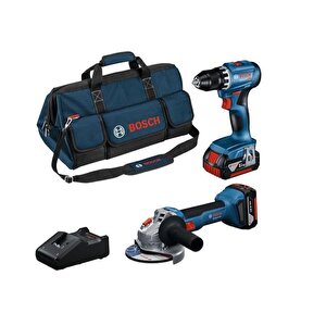 Professional Gsr 18v-45 Akülü Vidalama + Gws 18v-8 Akülü Taşlama + Gbh 185-li  Kırıcı Ve Delici 3 X 4 Ah Akülü Kombi Set