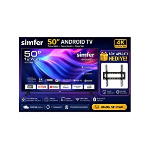 50sfsa6b 50 127 Ekran 4k Ultra Hd Android Smart Led Tv  Dahili Wifi  Bluetooth  Netflix Askı Aparatı Hediyeli