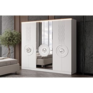 Zeren White 6 Kapılı Gardırop