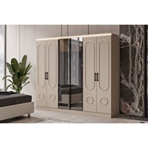 Sone Beige 6 Kapılı Gardırop