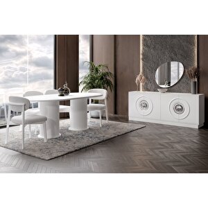 Zeren White Yemek Odası Takımı