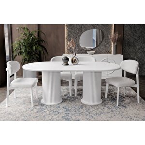 Zeren White Yemek Odası Takımı
