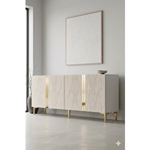 Ka1898btg Anka Konsol Ve Tv Sehpası Beyaz-traverten-gold 180cm