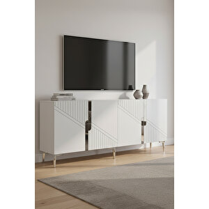 Ka1828bs Evva Konsol Ve Tv Sehpası Beyaz-silver 180cm