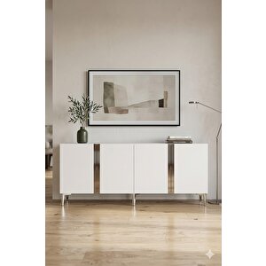 Ka1898bs Anka Konsol Ve Tv Sehpası Beyaz-silver 180cm