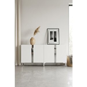 Ka1898bs Anka Konsol Ve Tv Sehpası Beyaz-silver 180cm