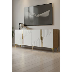 Ka1828dbg Evva Konsol Ve Tv Sehpası Safirmeşe-beyaz-gold 180cm