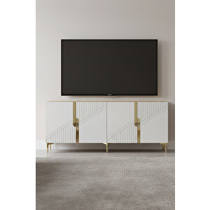 Ka1828dbg Evva Konsol Ve Tv Sehpası Safirmeşe-beyaz-gold 180cm
